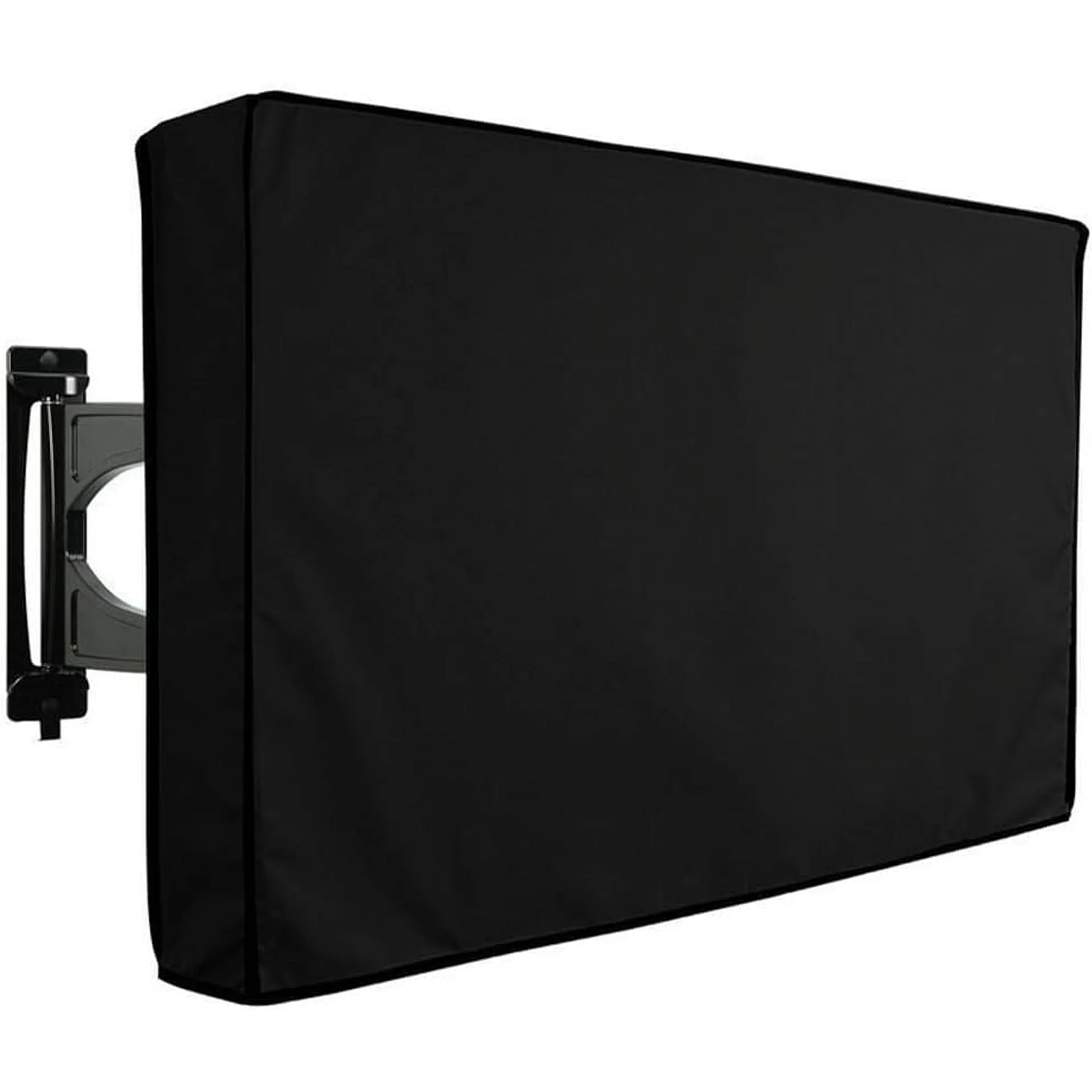 1 pc Outdoor TV Cover Waterproof Dustproof Thick Fabric Polyester Protection TV Cover with Contraction Band Portable Foldable Weatherproof Scratch Protection Cover for Flat Screen TV 58x5x37in (Premium Edition)