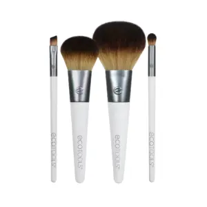 EcoTools On-The-Go Style Makeup Brush Kit | Travel Friendly | Convenient Makeup Tools for Foundation | Blush | & Eyeshadows | 5 Piece Set
