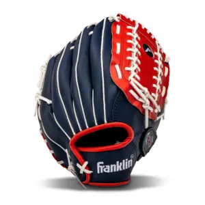 Franklin Sports Field Master Baseball + Softball Glove | 12 Righty | Red/White/Blue