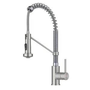 KRAUS Bolden Commercial Style 2-Function Single Handle Pull Down Kitchen Faucet Inch Matte Black