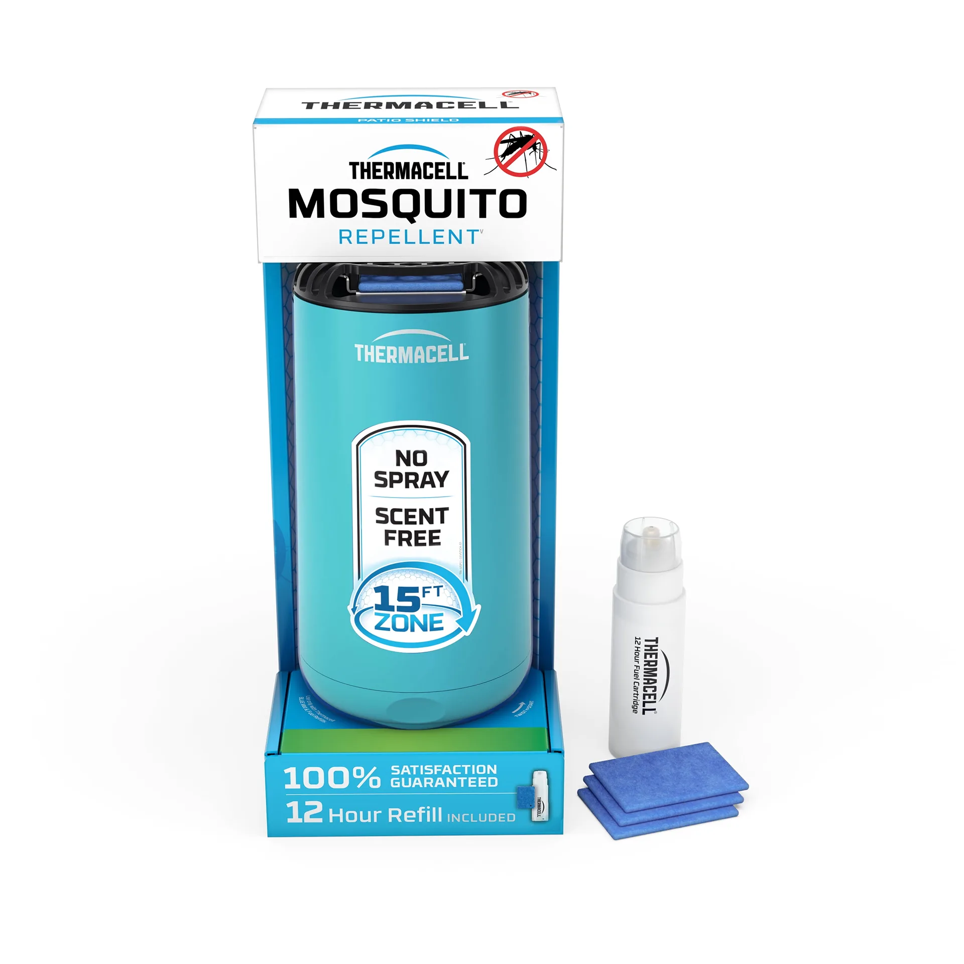 Thermacell Patio Shield Mosquito Repellent with 12 Hours of Mosquito Protection | Glacial Blue | Glacier Blue
