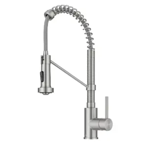 KRAUS Bolden Commercial Style 2-Function Single Handle Pull Down Kitchen Faucet Inch Stainless Steel | Stainless Steel