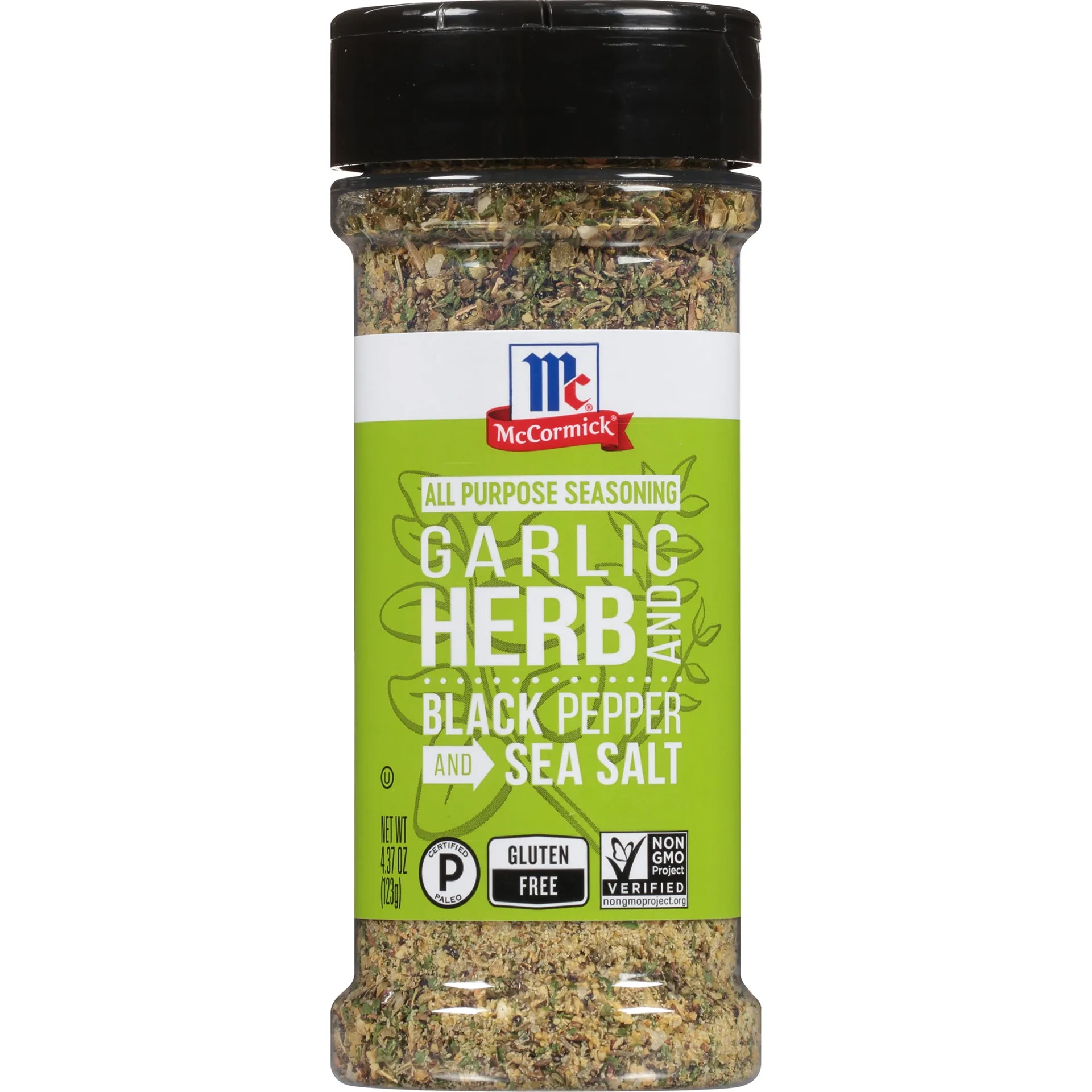McCormick Gluten Free Garlic | Herb & Black Pepper & Sea Salt All Purpose Seasoning | 4.37 Ounce Bottle