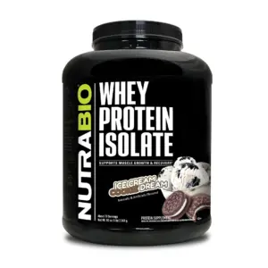 NutraBio Whey Protein Powder Isolate Supplement – 25g of Protein Per Scoop with Complete Amino Acid Profile | Soy & Gluten Free | Zero Fillers & Non-GMO | Ice Cream Cookie Dream | 5 Lbs. | Ice Cream Cookie