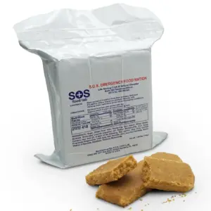 SOS Food Labs | Inc. 185000825 S.O.S. Rations Emergency 3600 Calorie Food bar | 3 Day/ 72 Hour Package with 5 Year Shelf Life | 5 Height | 2 Wide | 4.5 Length | white