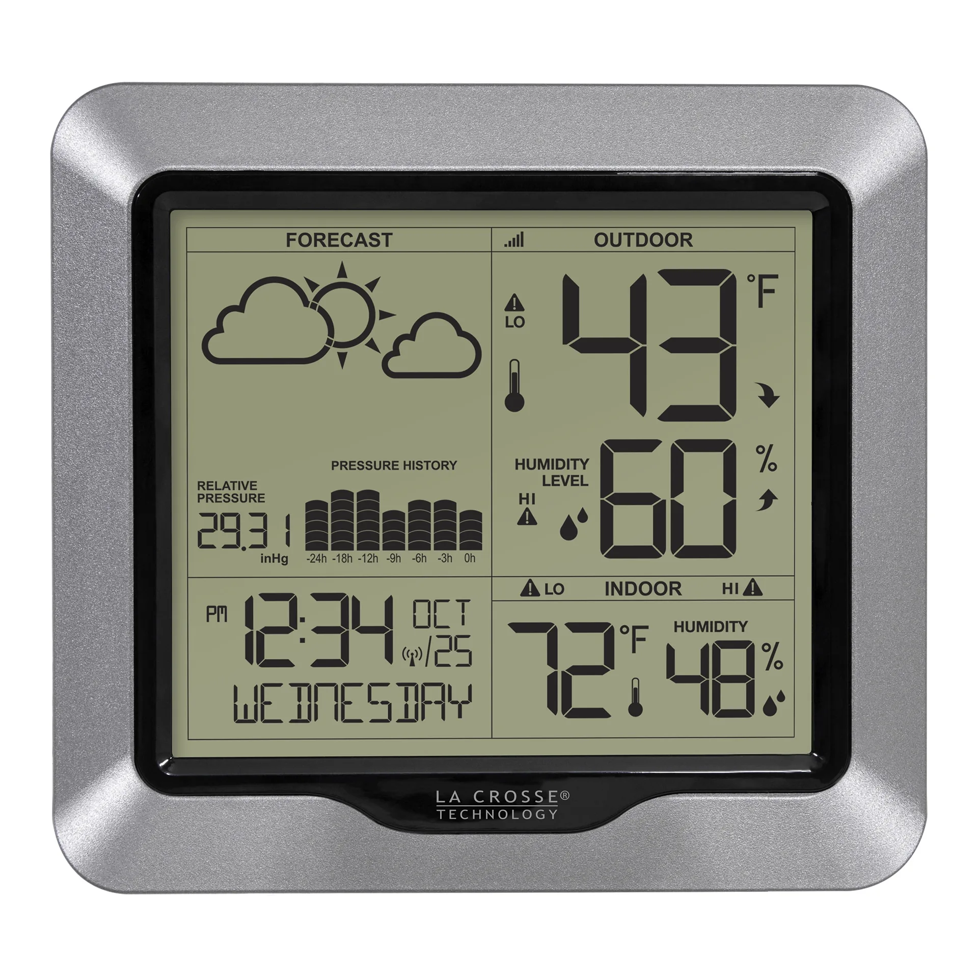 La Crosse Technology Battery-Powered Digital Weather Station with Pressure | New | 1 Each | 308-1417