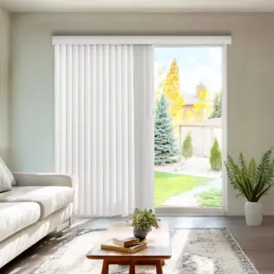 Chicology Cordless Oxford White Vinyl Blackout Room Darkening Vertical Blinds | 78W X 84H