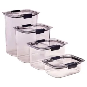 Rubbermaid Brilliance Tritan Airtight Pantry Food Storage 8-Pc Set | 2.8 Qt | Dishwasher Safe